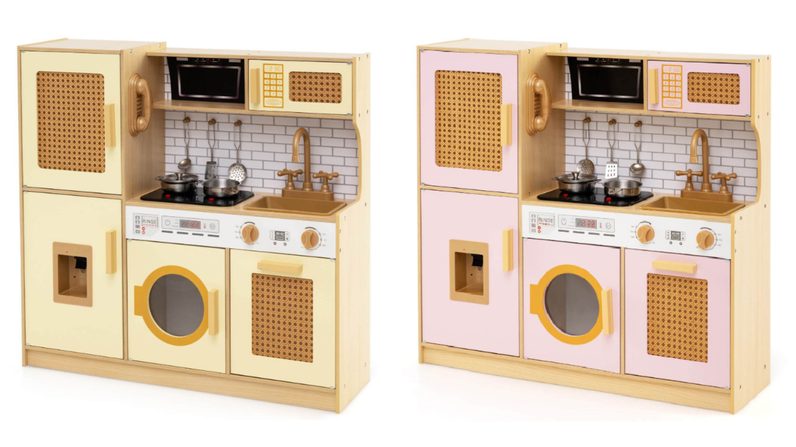 Costway Kitchen Playset with Coffee Machine and Stove