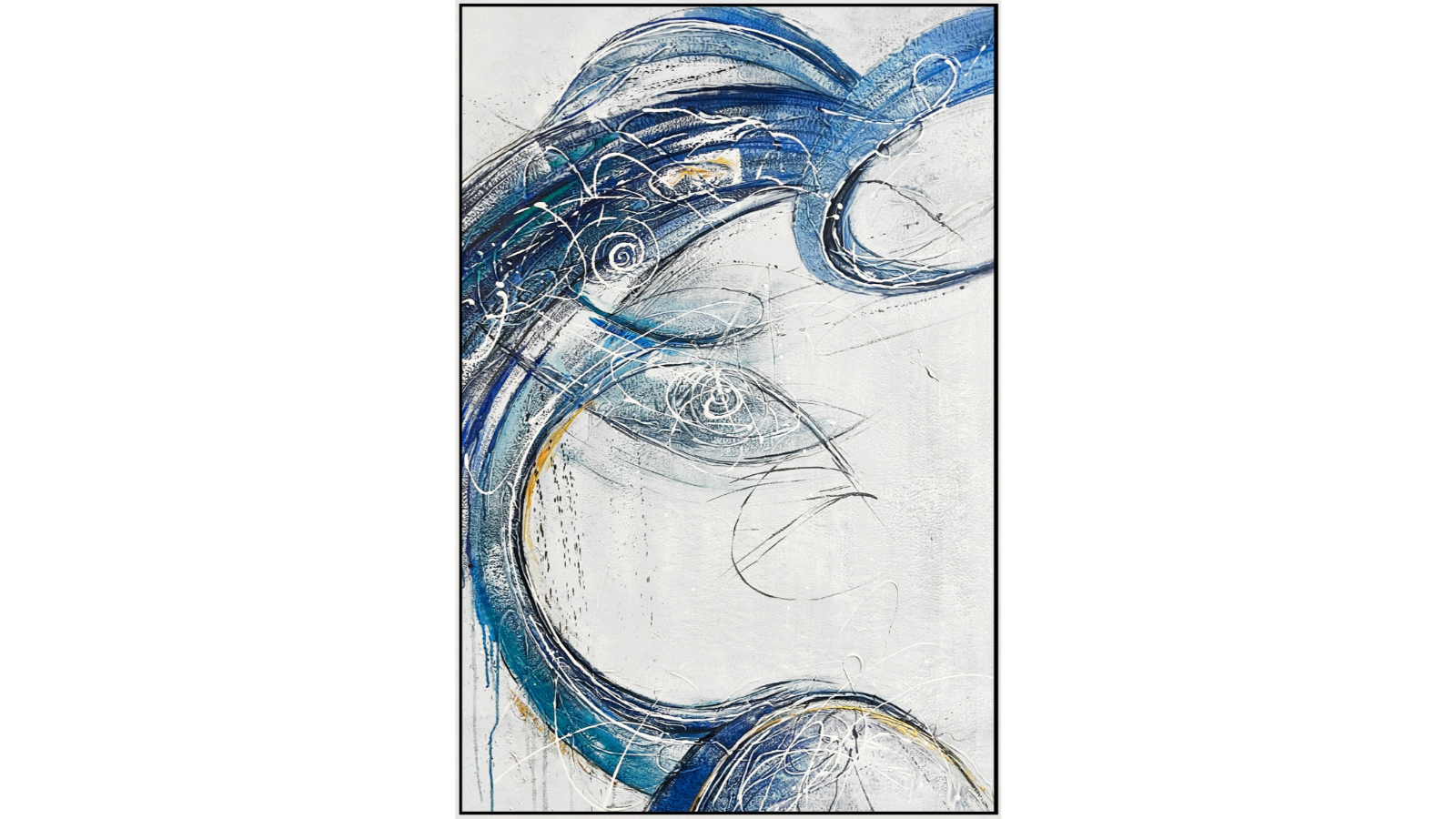 All 4 Kids 001 Modern Abstract Oil Hand Painted Wall Art with Frame - 80 x 120cm