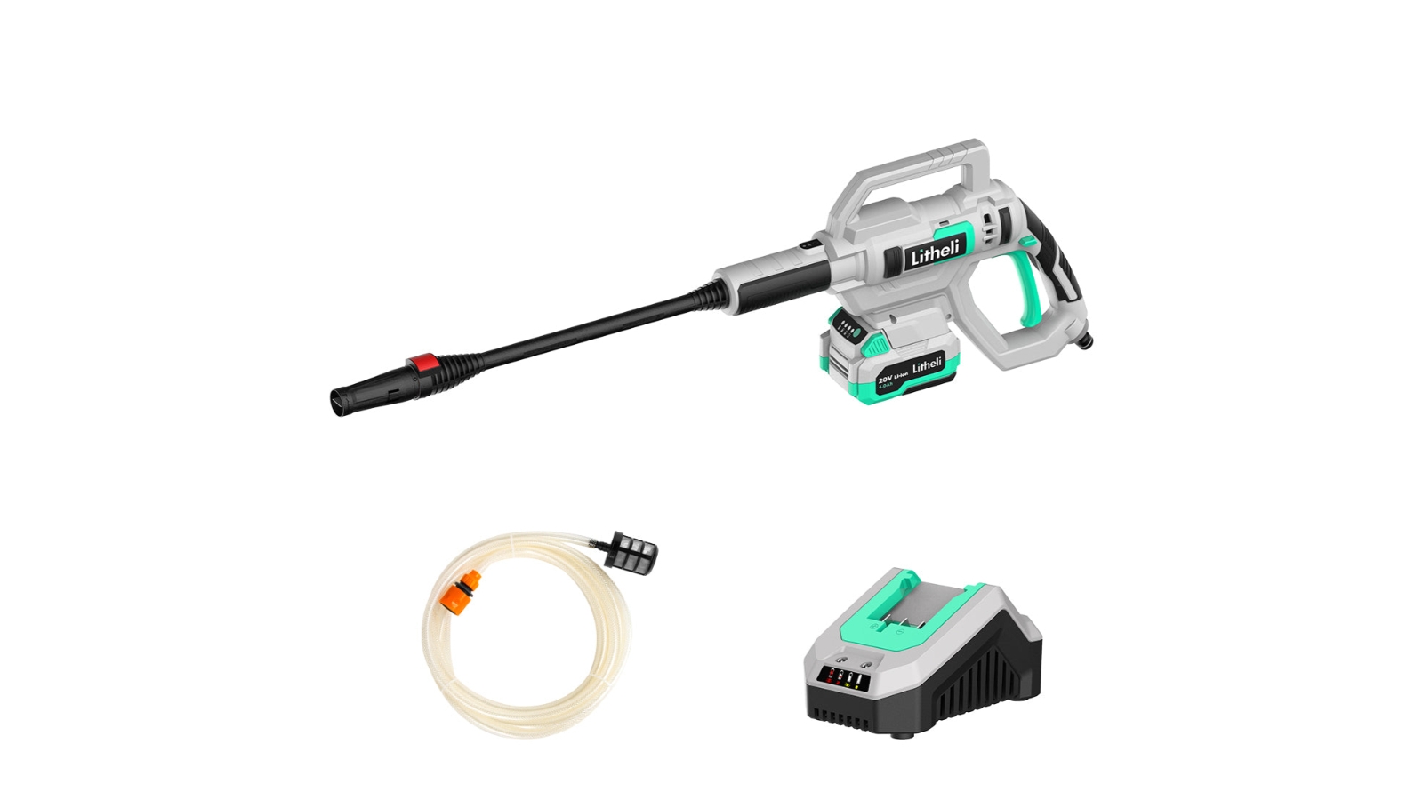 Litheli 20V Cordless High Pressure Washer Cleaner Kit with 4.0A Battery