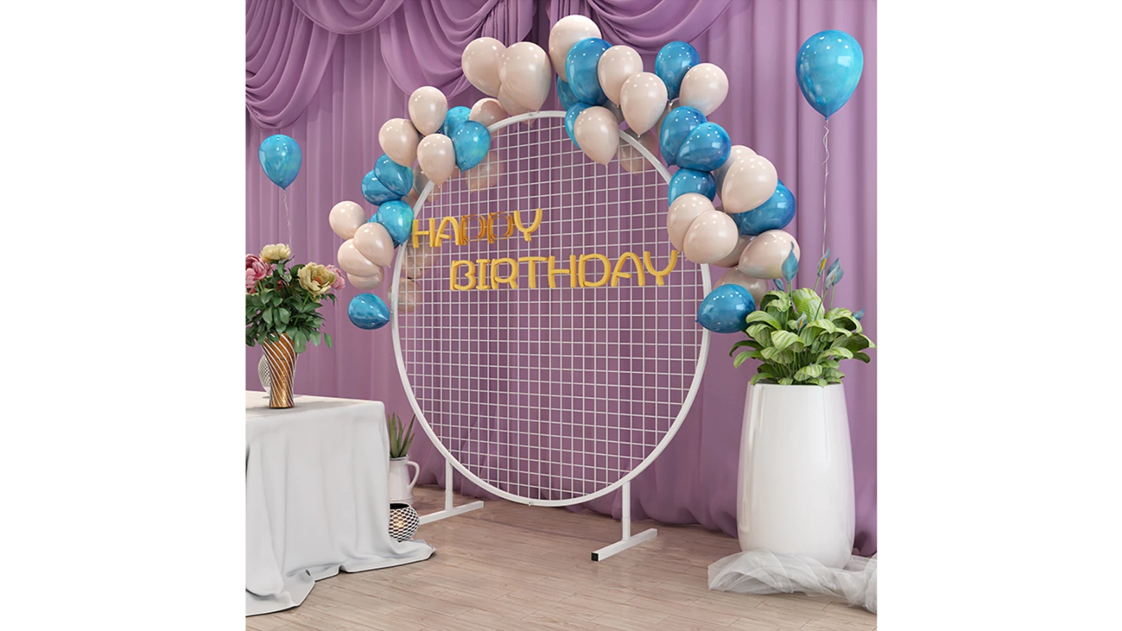 Yarra Supply 1.8M Wedding Party Round Hoop Arch Mesh Harvey Norman