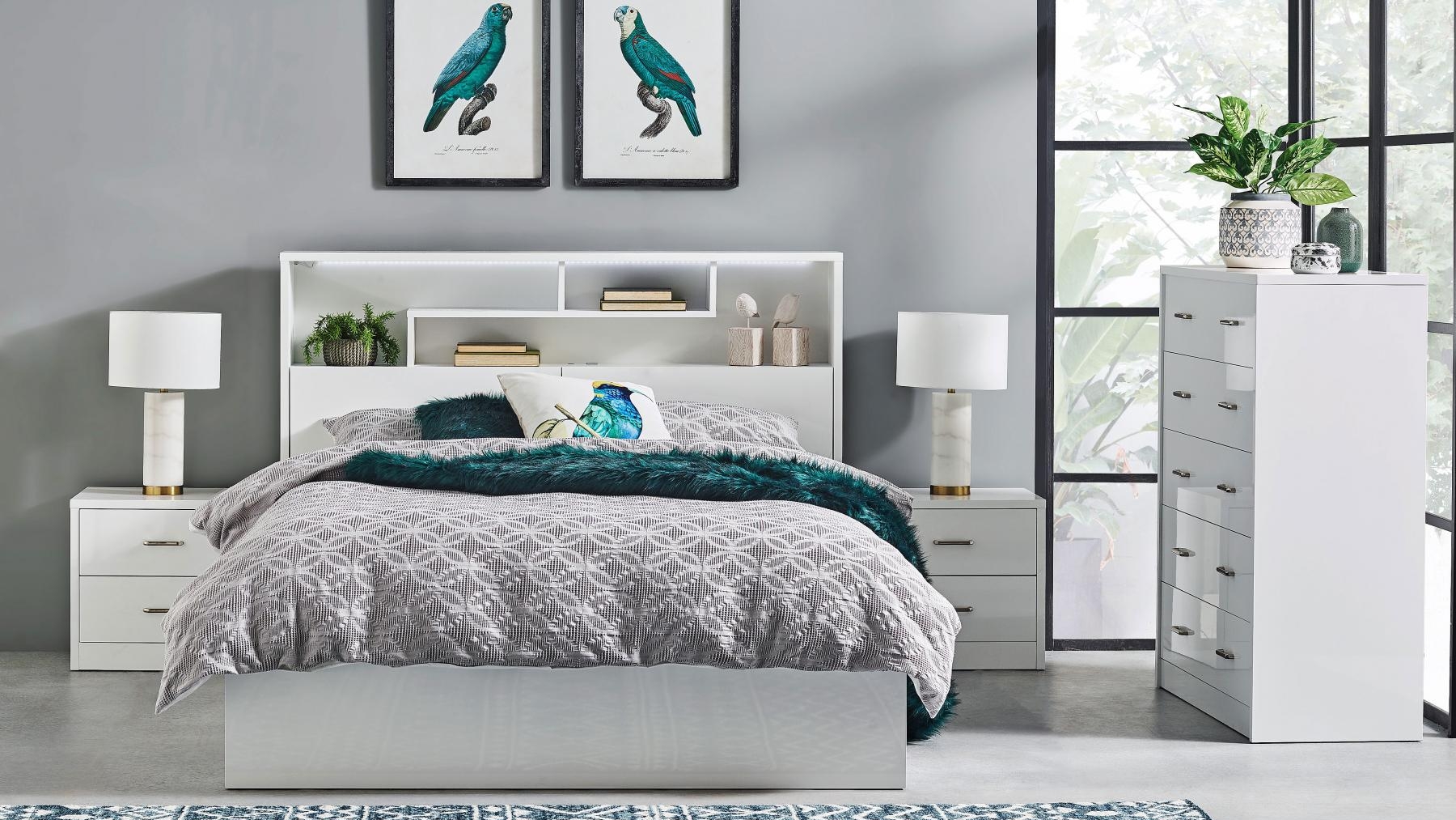 Edge White 3-Drawer Bed - Double