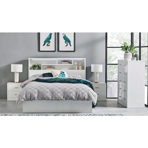 Edge White 3-Drawer Bed - Double