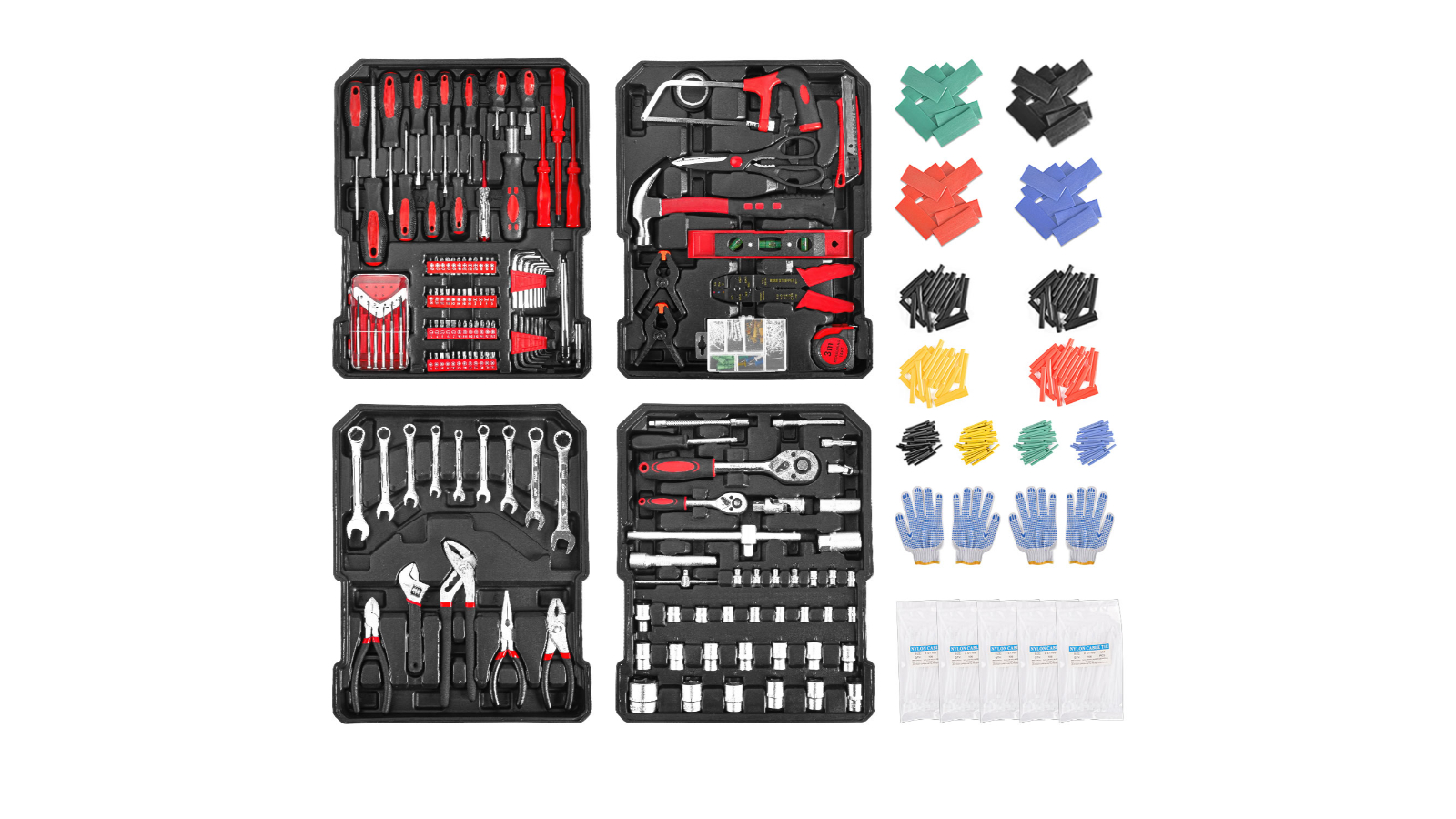 MasterSpec 1180 Piece Professional Tool Set Aluminum Case with Rolling Tool Box