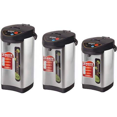 Soga Silver Stainless Steel Electric Thermal Pot with 3 Dispensing Mode