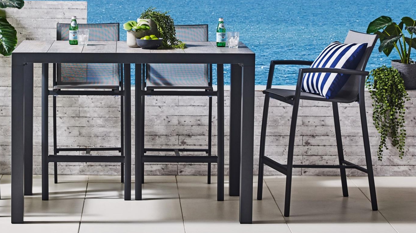 Parsons Outdoor Bar Chair Graphite Harvey Norman