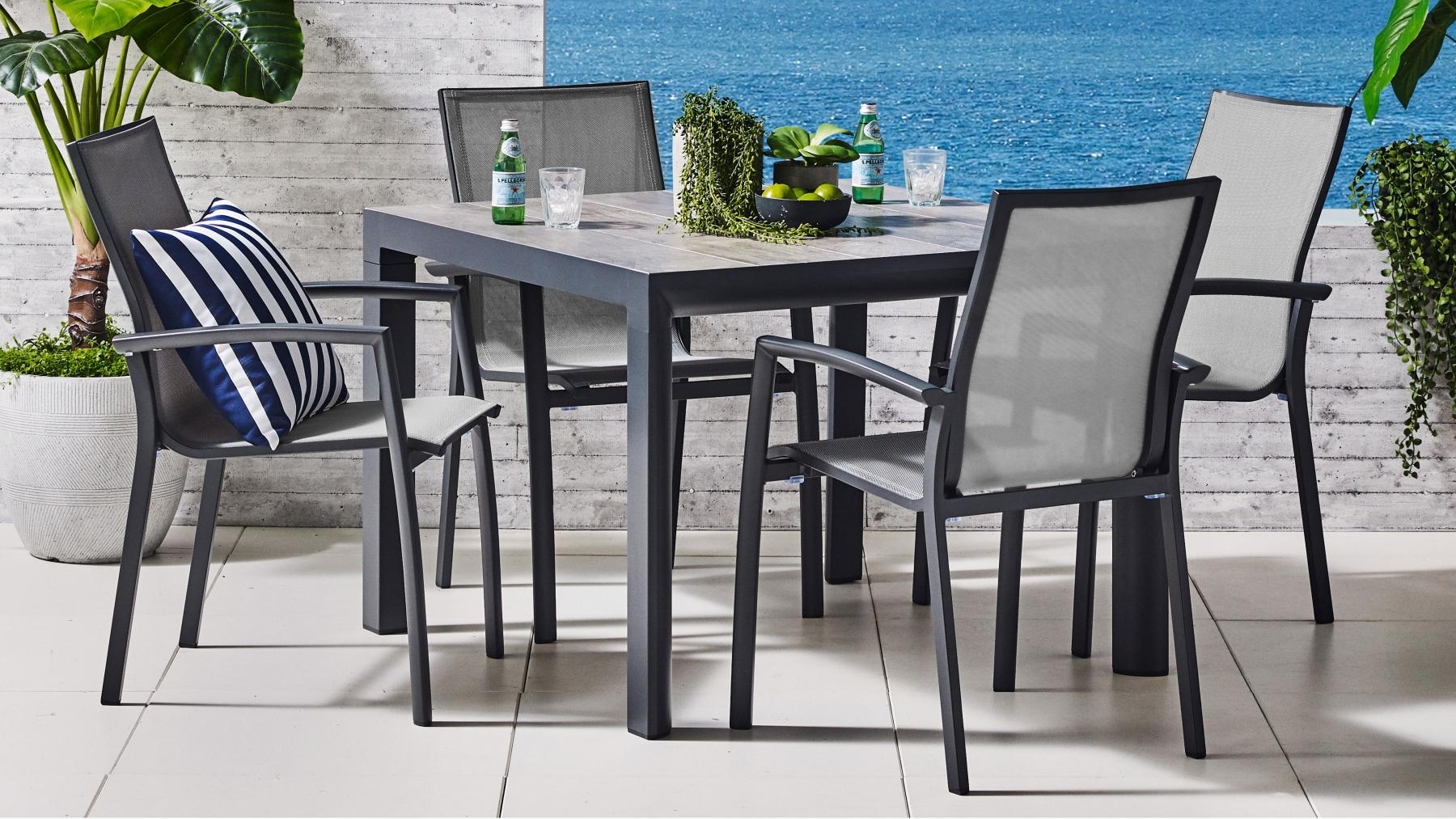 Parsons Outdoor Dining Chair Graphite Harvey Norman