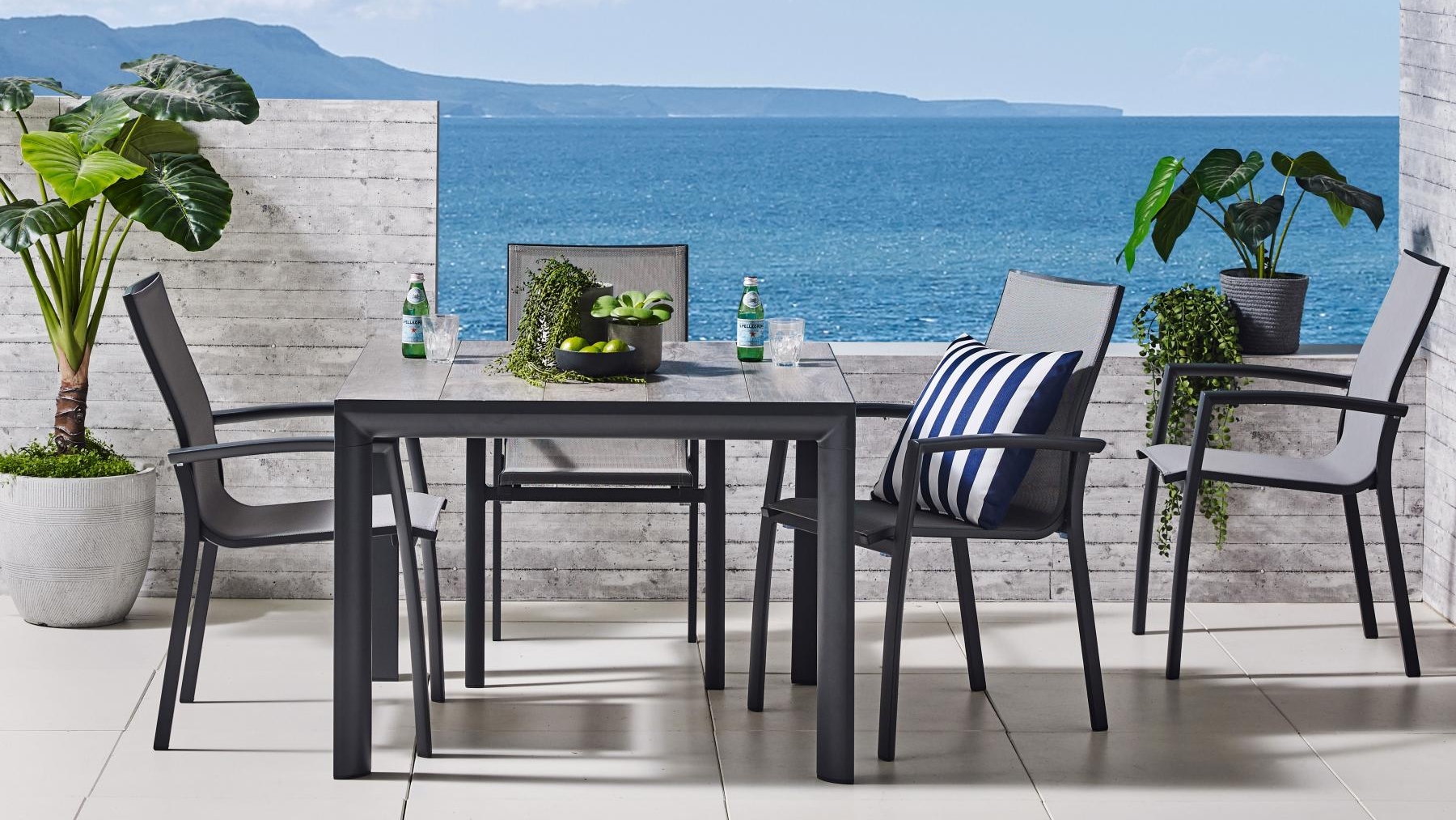 Parsons Outdoor Dining Chair Graphite Harvey Norman