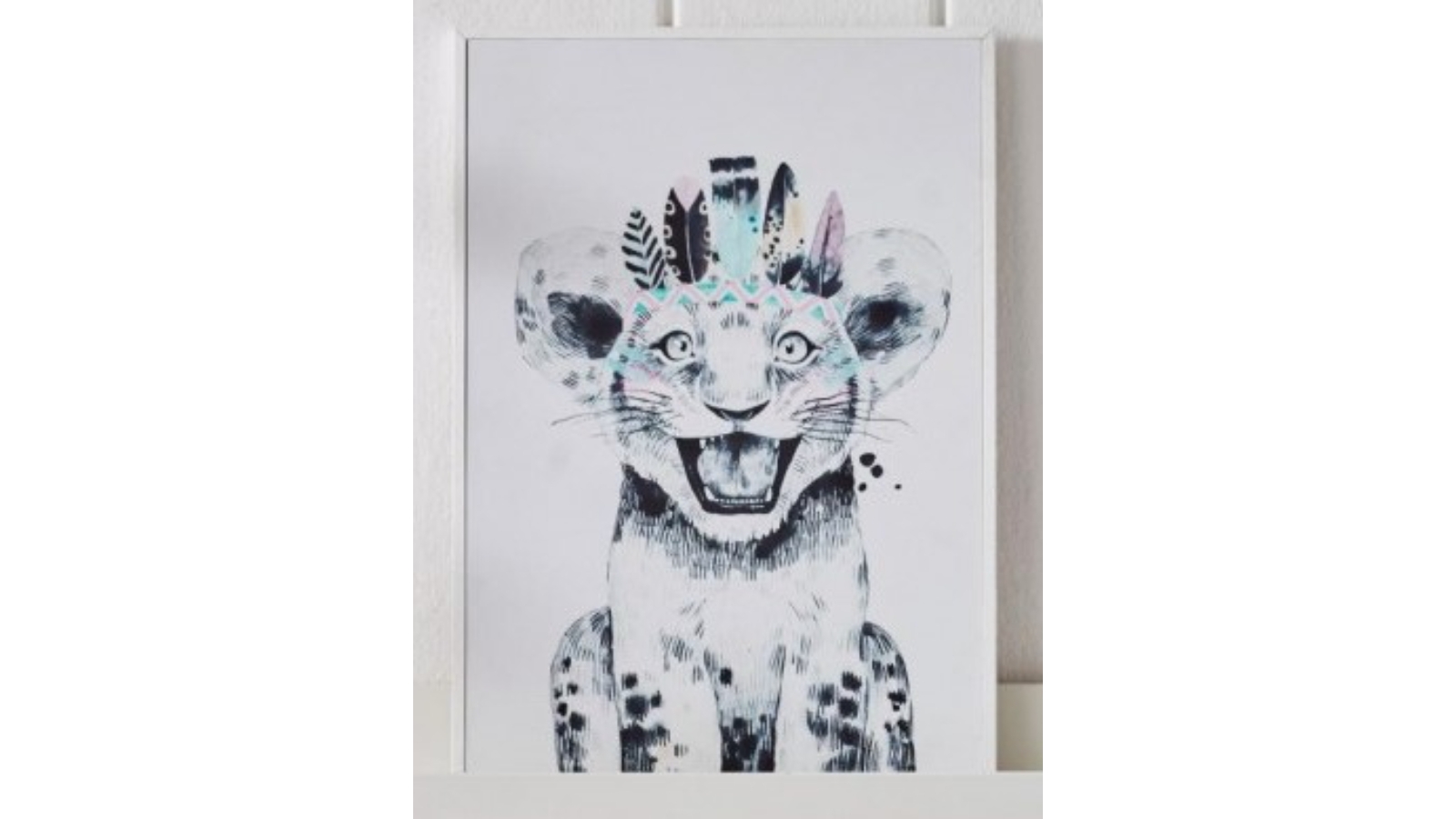 Lion Cub Multi Wall Art - 29.7 x 42cm
