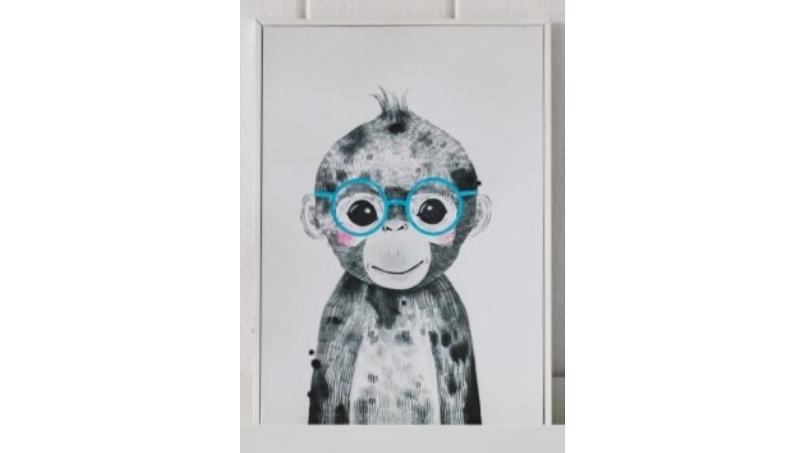 Monkey Blue Wall Art - 29.7 x 42cm
