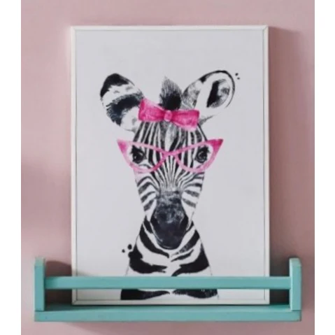 Zebra Pink Wall Art - 29.7 x 42cm