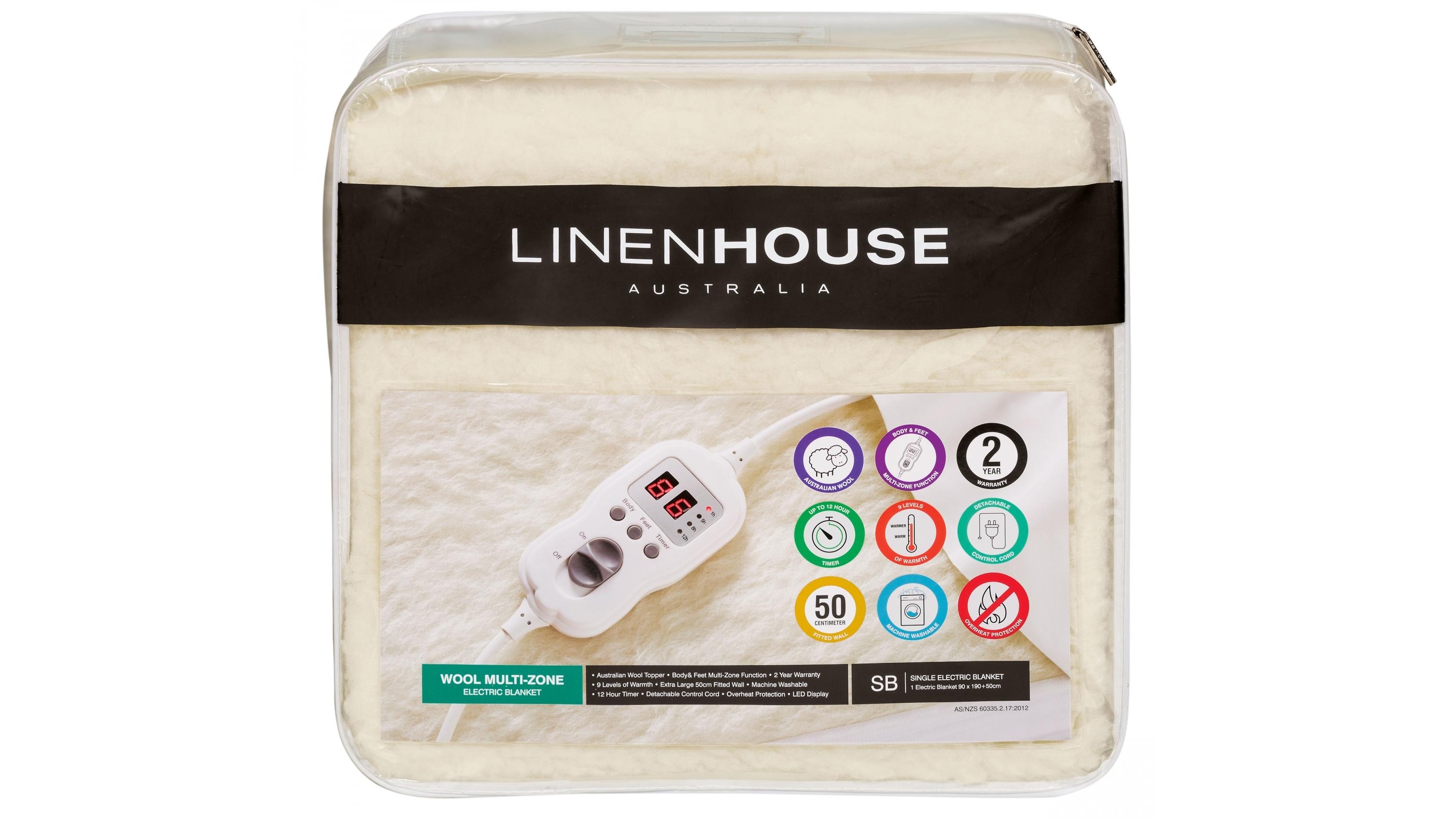 Linen house wool electric blanket on sale
