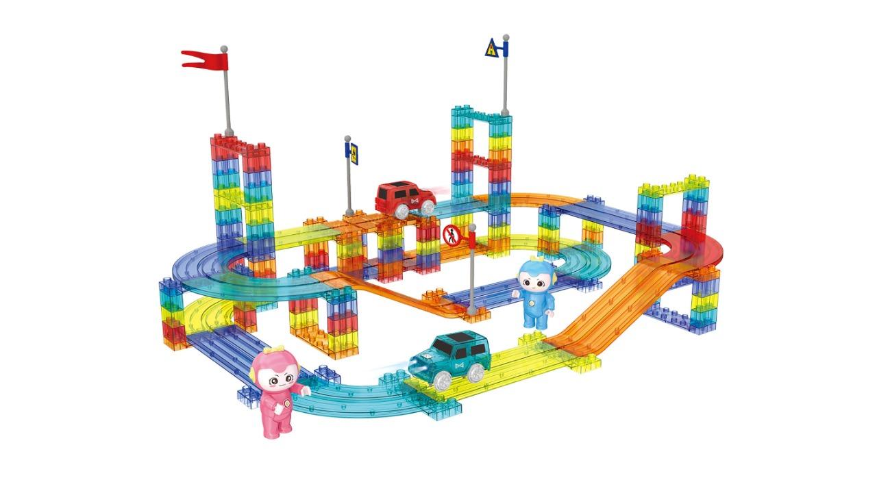 BoPeep 154 Piece Railcar Magnetic Building Track Set - Multi-Coloured