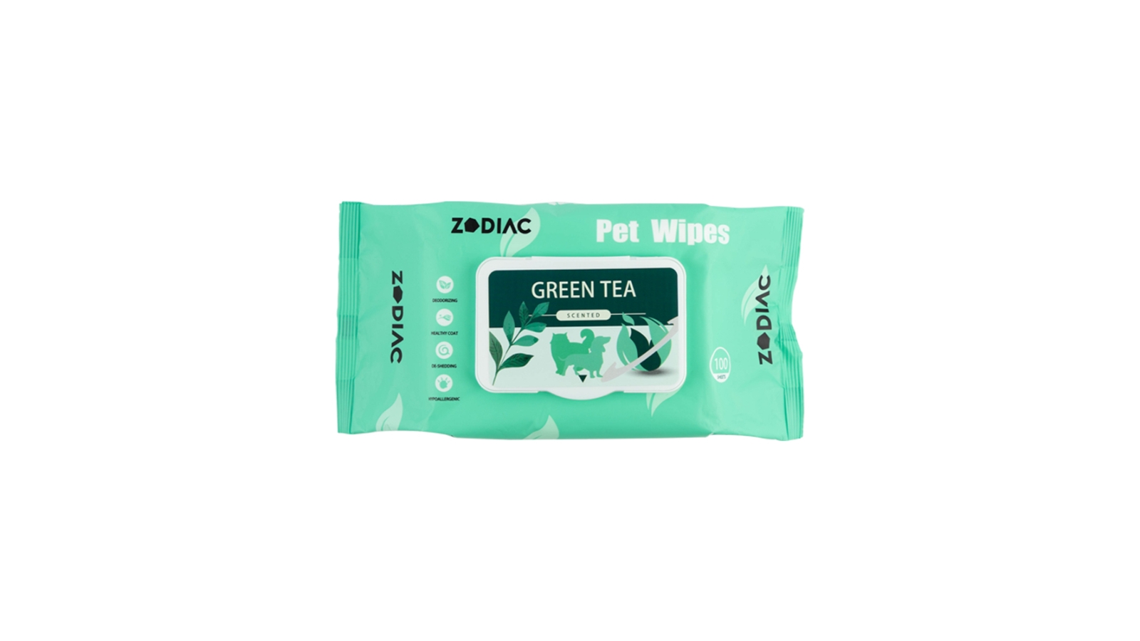 Zodiac Pet Wipes 100 Pack - Green Tea