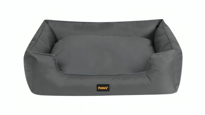 PaWz Soft Plush Dog Bed in Grey - Large