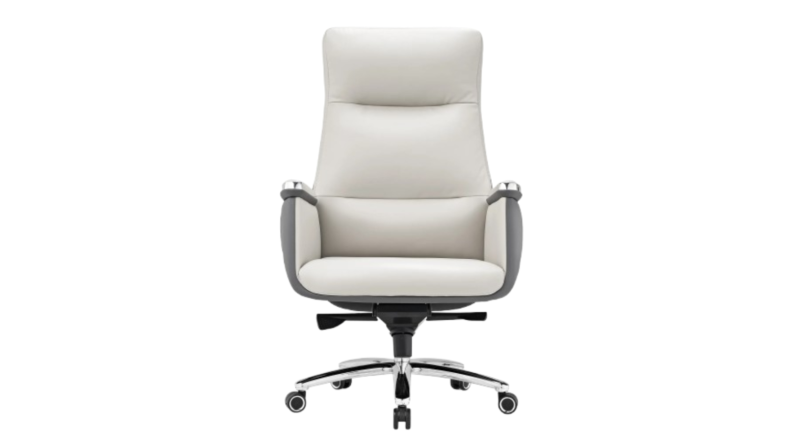 Eureka Ergonomic Royal II Silicone Leather Executive Office Chair - Beige/Grey