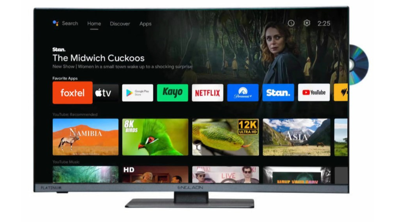 Englaon 22-inch Full HD 12V Google Smart TV with Built-in DVD Player and Chromecast