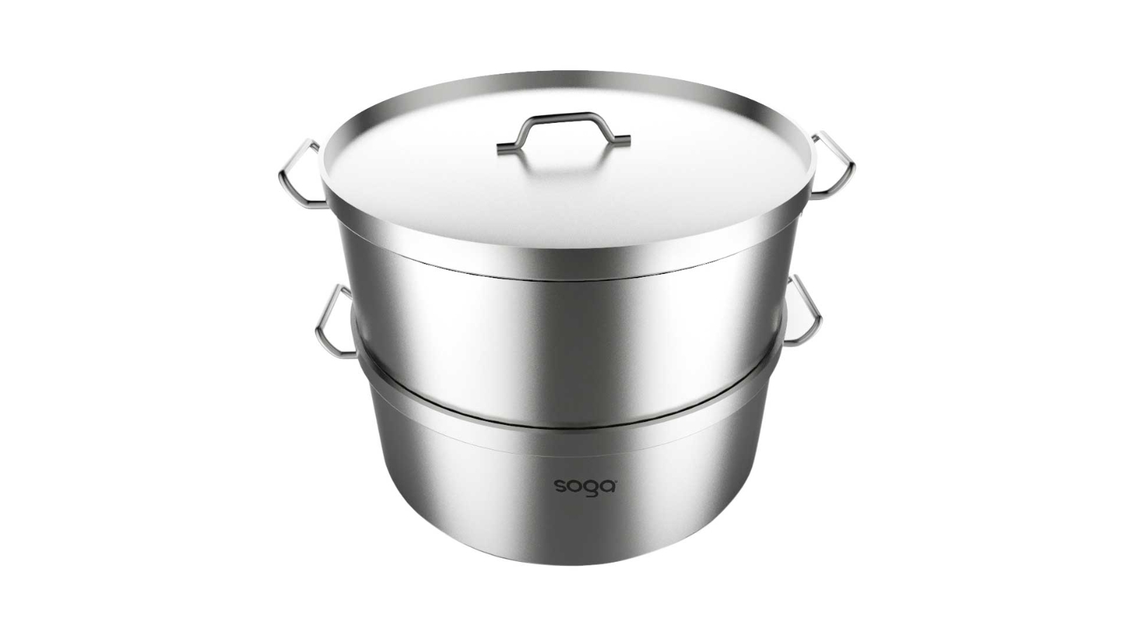 SOGA 2 Tier Stainless Steel Food Steamer - 28cm