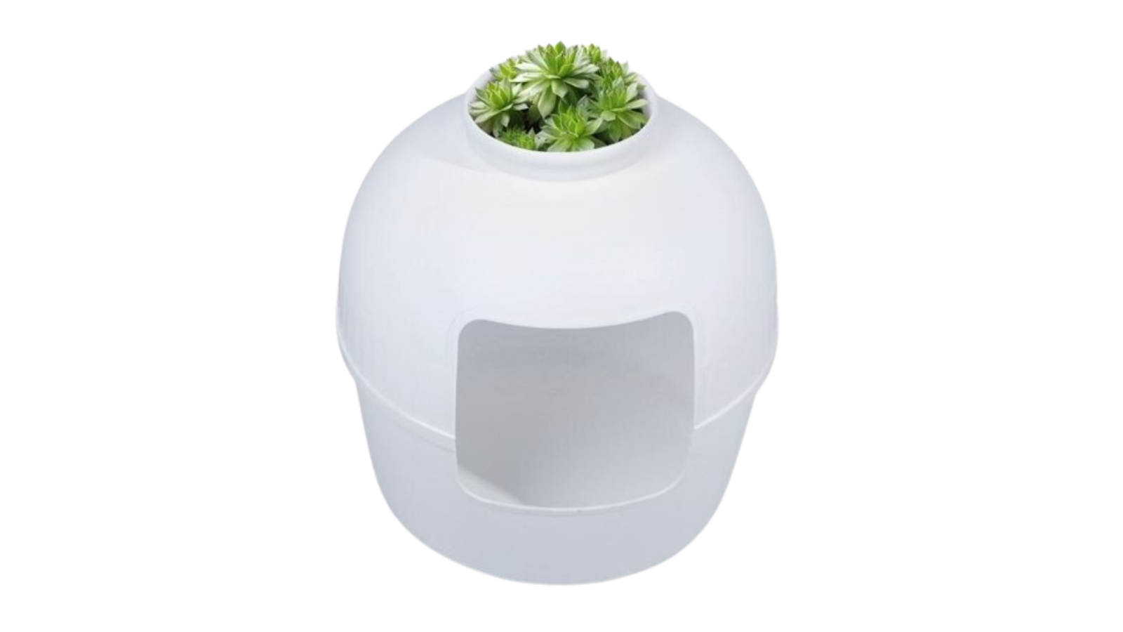 YES4PETS Multifunctional Semi-Enclosed Pet House Litter Box - White