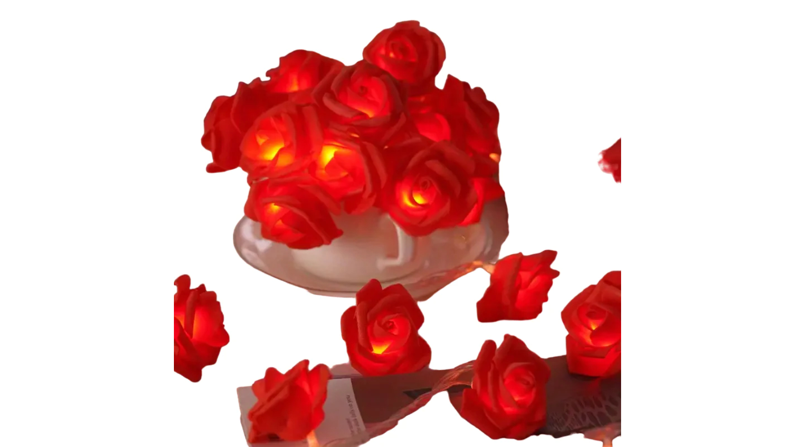 TM Romantic LED Rose String Light for Valentines Day - Red