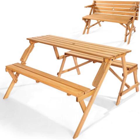 Vevor 2-in-1 Transforming Interchangeable Picnic Table Set