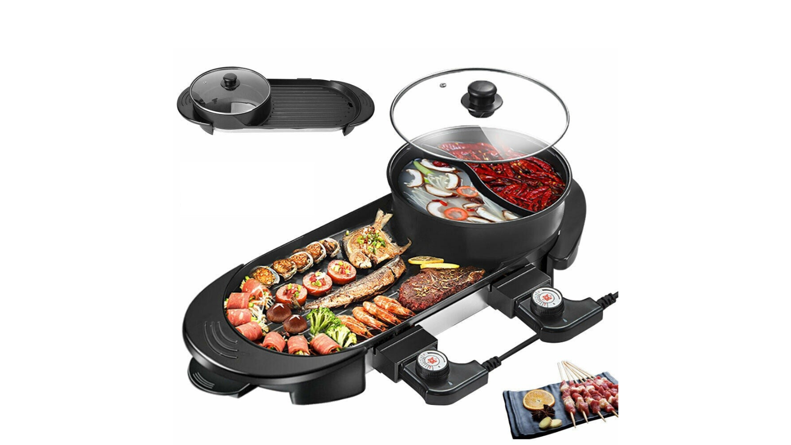AUPK 2-in-1 Smokeless Electric Hot Pot