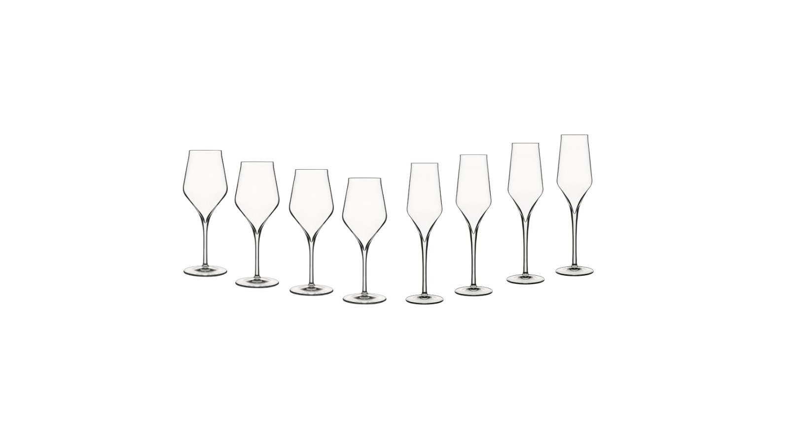 Luigi Bormioli Set of 8 Supremo 350ml Chardonnay Glass and 240ml Champagne Flutes