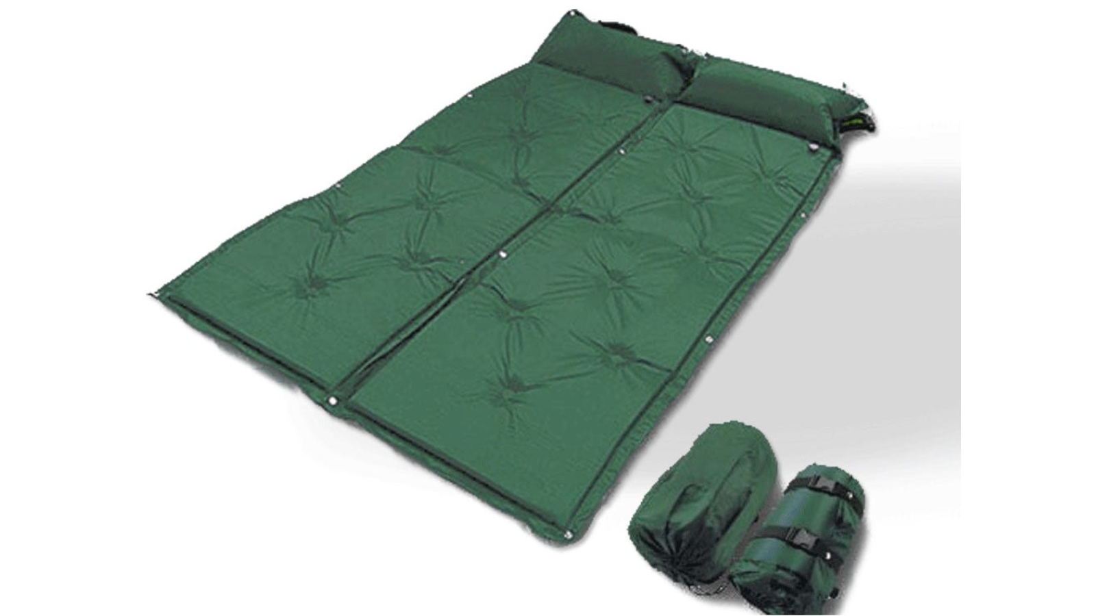 Bargene Double Self Inflating Mattress Sleeping Pillow with Bag - Green