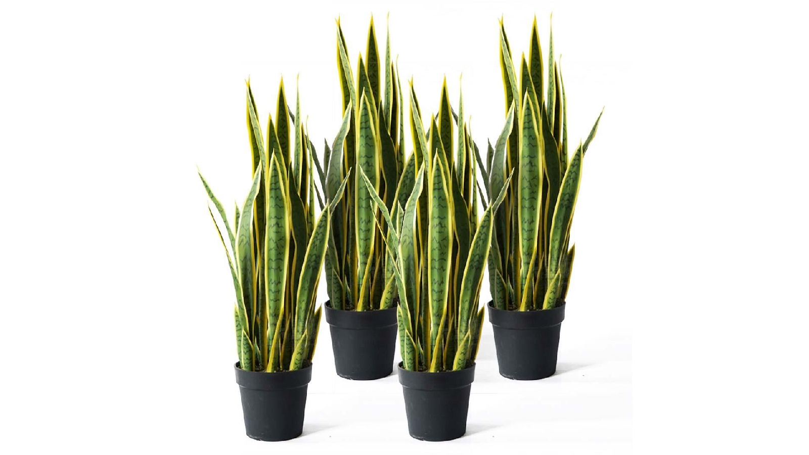SOGA 4-Piece 95cm Green Yellow Artificial Snake Plant