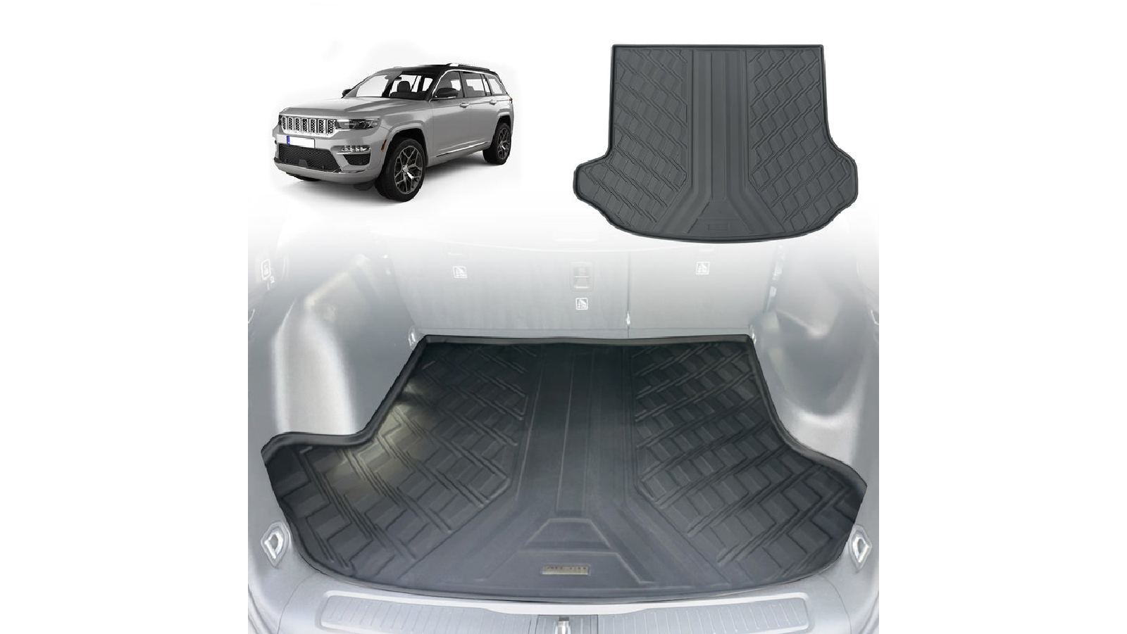 AUSGO 5 Seater Boot Liner Cargo Mat for Jeep Grand Cherokee WL Series 2022-Onwards 