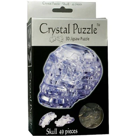 Latestbuy 49 Piece of 3D Crystal Clear Skull Puzzle