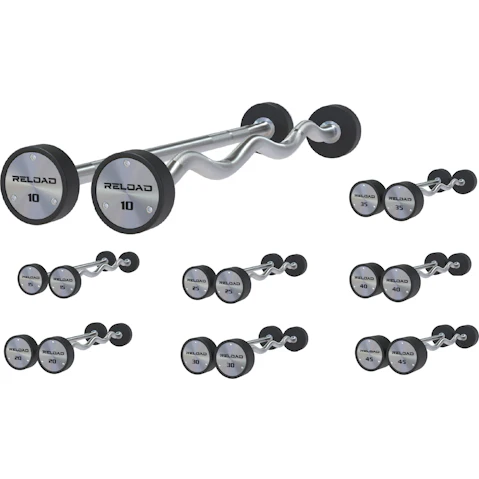 Fitness Hero Premium CPU Coated Reload Fixed Curl Barbells