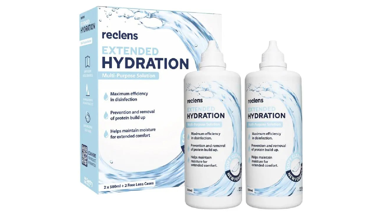 Reclens 2 Pack Extended Hydration Multi Purpose Solution - 500ml