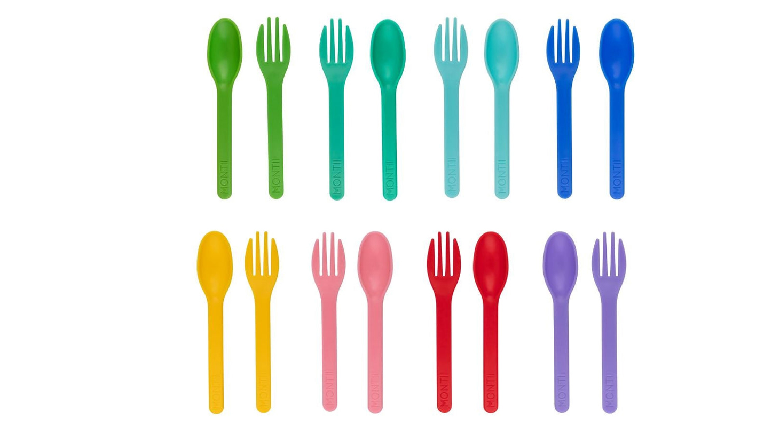 Montii Co Mixed Bag Reusable Fork and Spoon Cutlery Set 