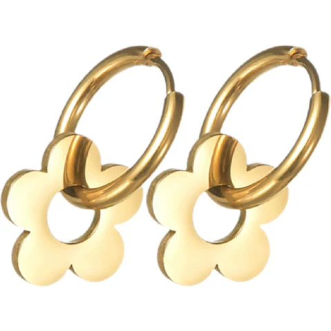 Wicked Sista Small Pendant Flower Shaped Dangle Earrings
