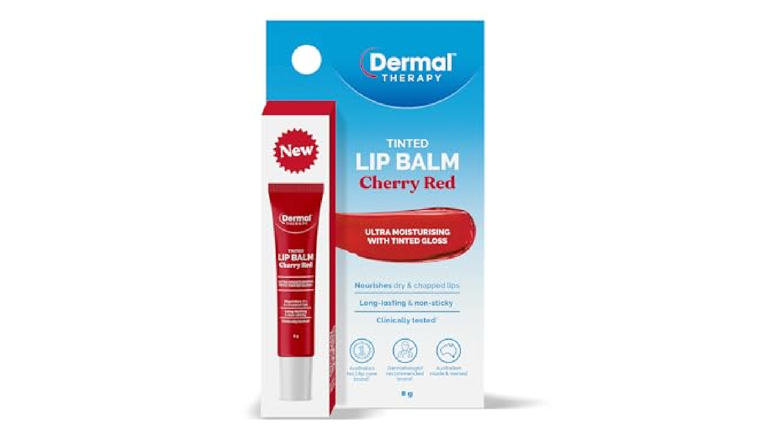 Dermal Therapy Tint Cherry Red Lip Balm - 8g