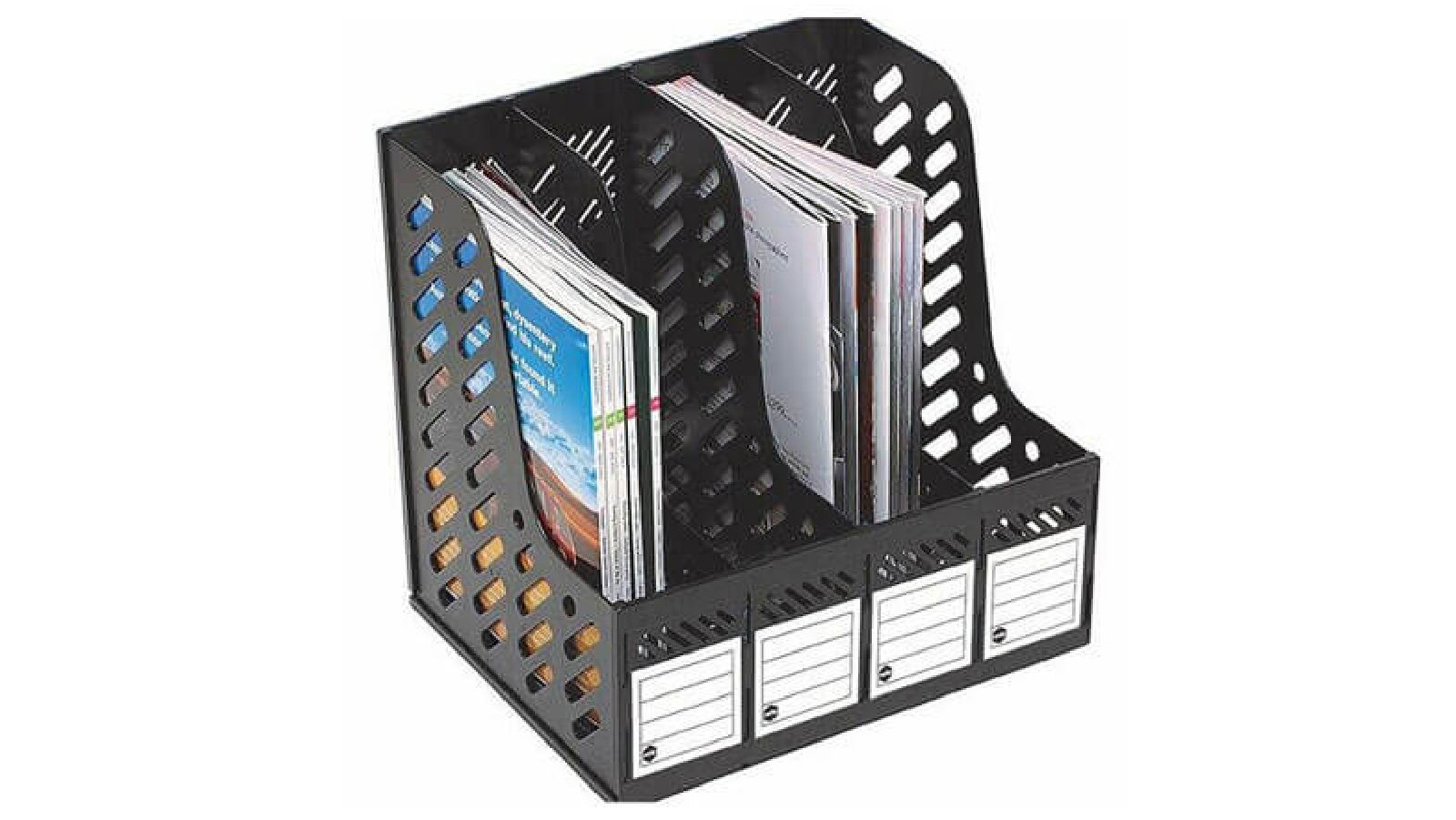 Latestbuy Marbig 4 Section Magazine Rack - Black