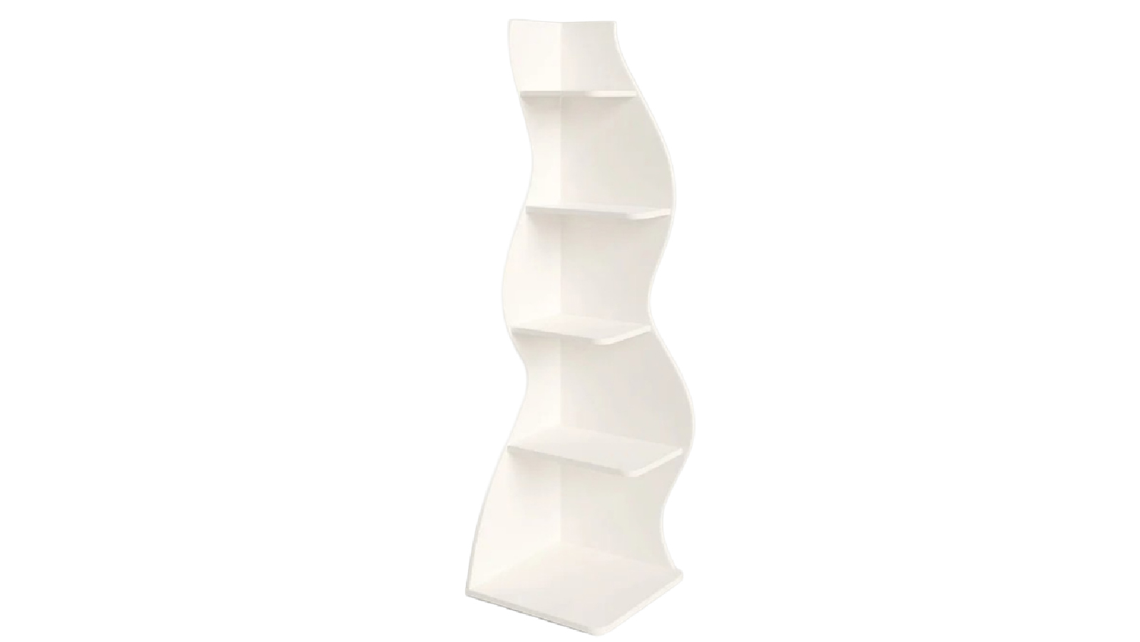 Oakory 160cm 5 Tier Corner Shelf with Adjustable Shelves in White and Seagrass Finish