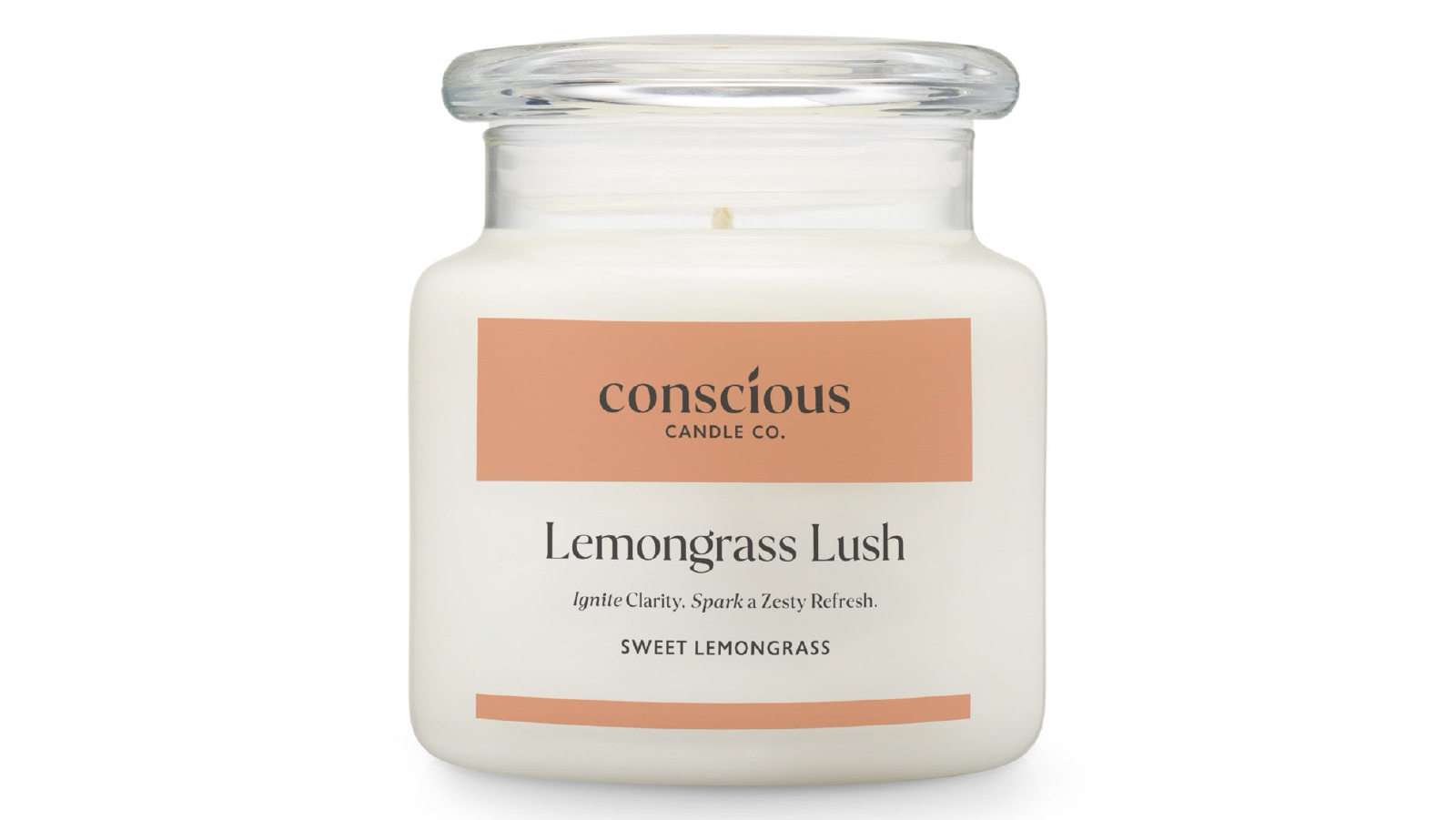 Conscious Candles Lemongrass Lush Scented Soy Candle - 510g