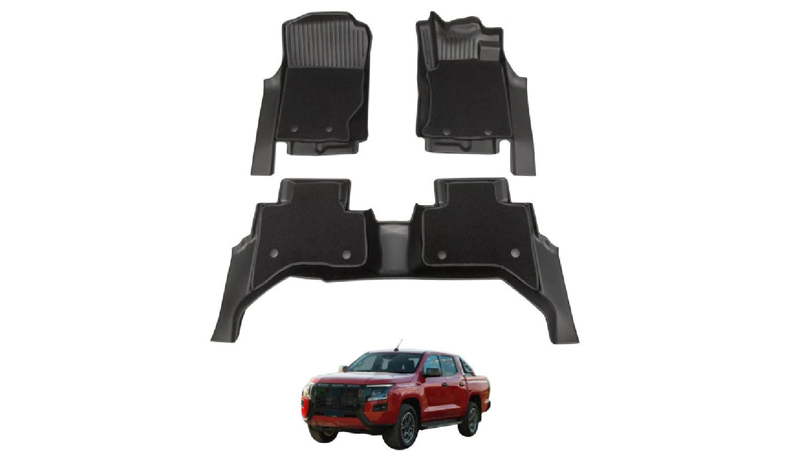 AUSGO Double-Layer Car Floor Mats Compatible for Nissan Navara D27 Dual Cab 2026-Onwards