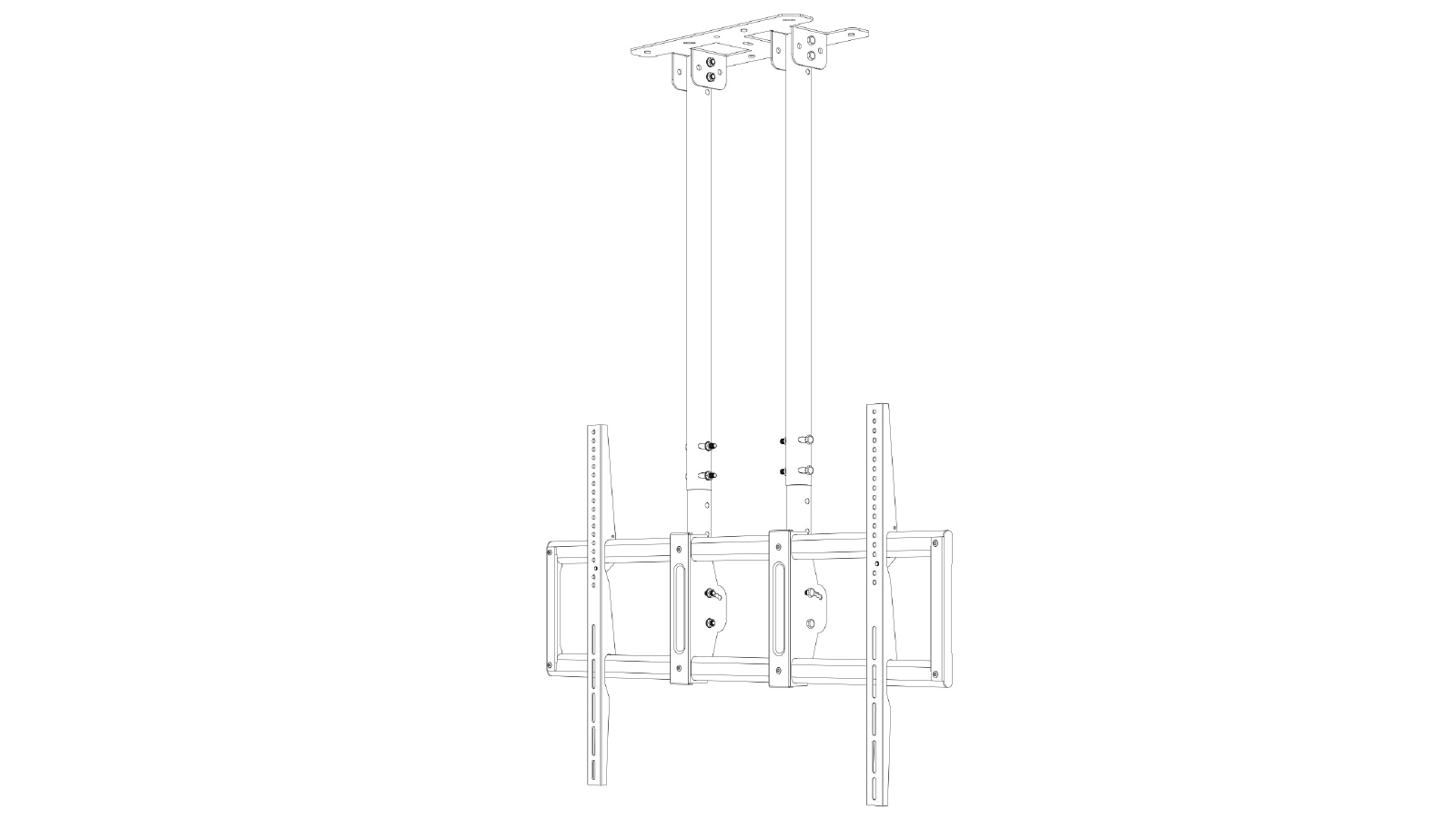 Screenmounts Commercial Height Adjustable TV Ceiling Mount 55-100 Inch CPLB-BX101