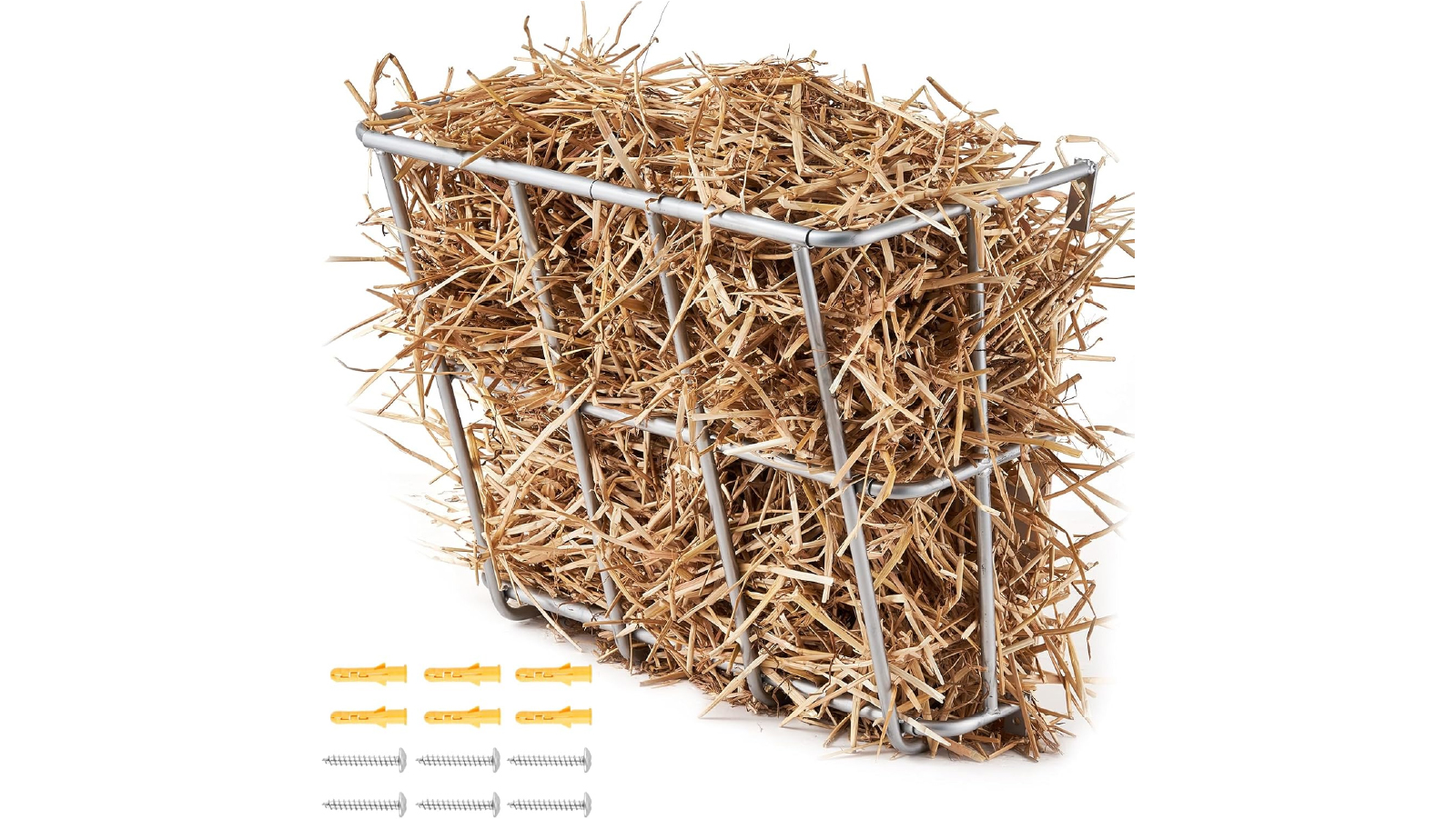 Pretty & Practical 24.4 Inch Heavy Duty Steel Long Wall Mounted Livestock Hay Feeder