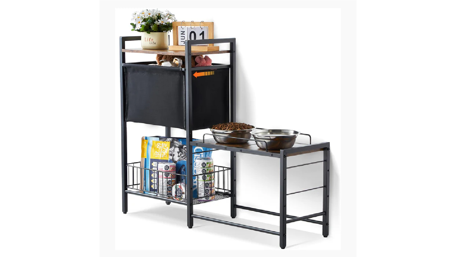 Pretty & Practical	Elevated Pet Feeding Station with Storage