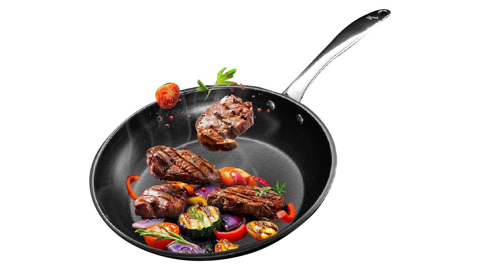 Kleva 26cm Premium Non-Stick  Frying Pan + FREE Universal Glass Lid with Built In Timer