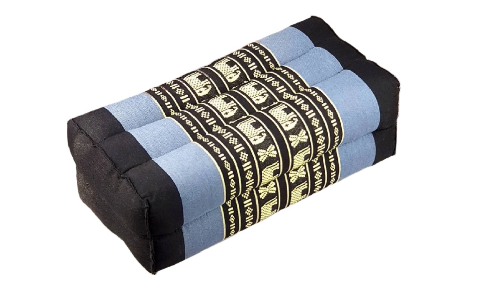 Mango Trees Handmade Yoga Block Meditation Cushion for Yoga and Posture Support - Black and Blue
