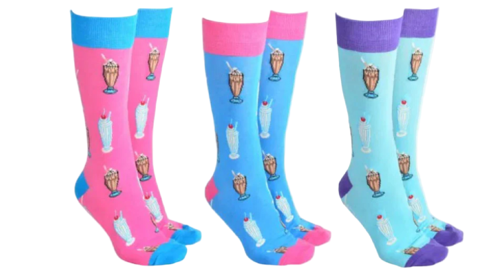 Sock Society 3 Pair of Milk Shakes Socks