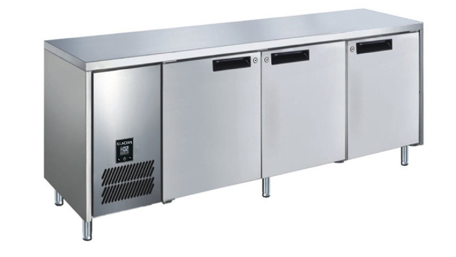 Glacian BCS61885 3 Door Slimline Fridge 660 Deep Stainless Steel Doors - 420L 