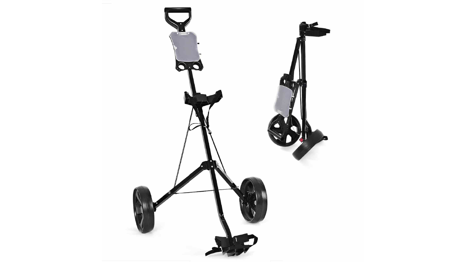 Costway 2 Wheels Portable Golf Push Cart - Black