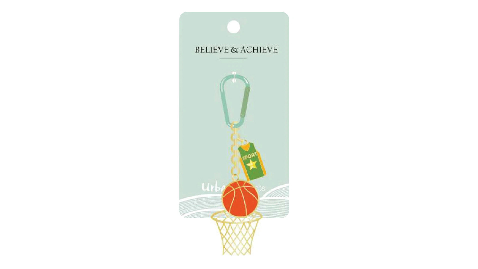 Urban Basketball With Carabiner Keyring - Green