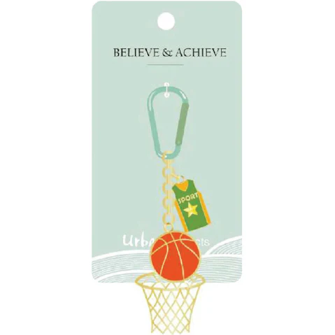 Urban Basketball With Carabiner Keyring - Green