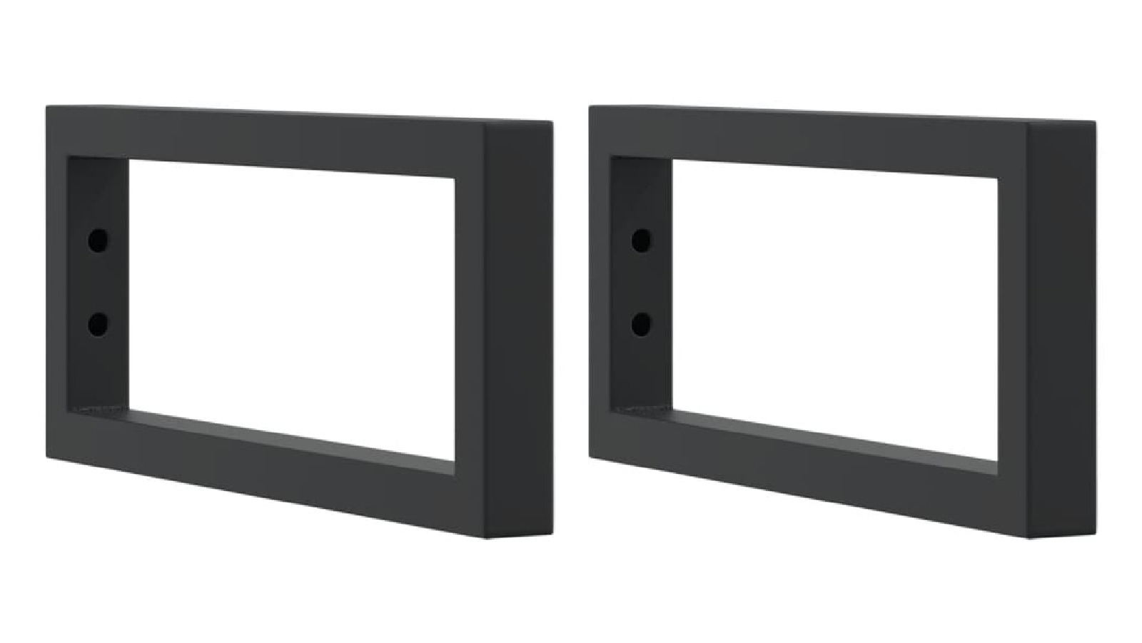 VidaXL 2 Piece Black Rectangular Steel Shelf Brackets for Washbasin - 15 x 35cm